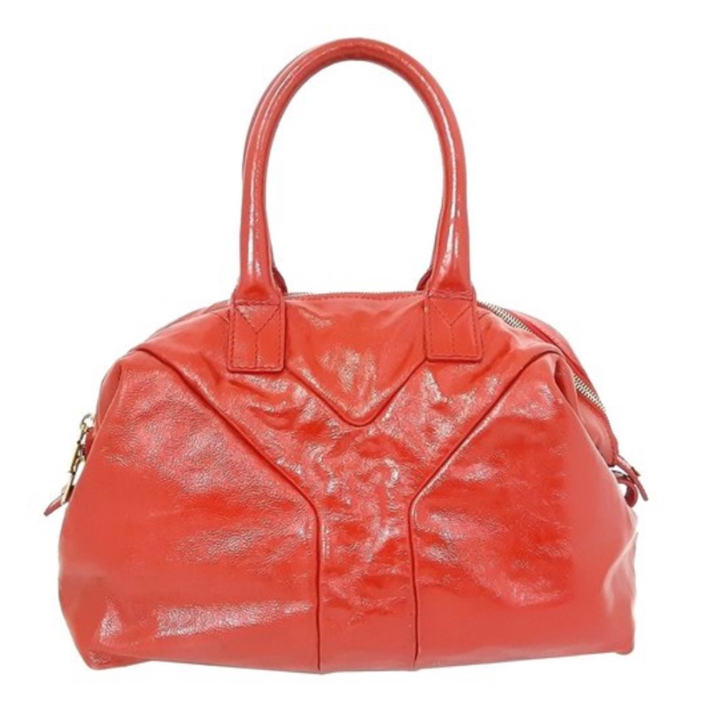 Yves Saint Laurent Red Leather Tote Bag